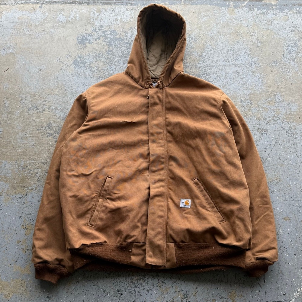 Carhartt FRJ135 BRN Flame Resistant Workwear Jacket Sz 2XL